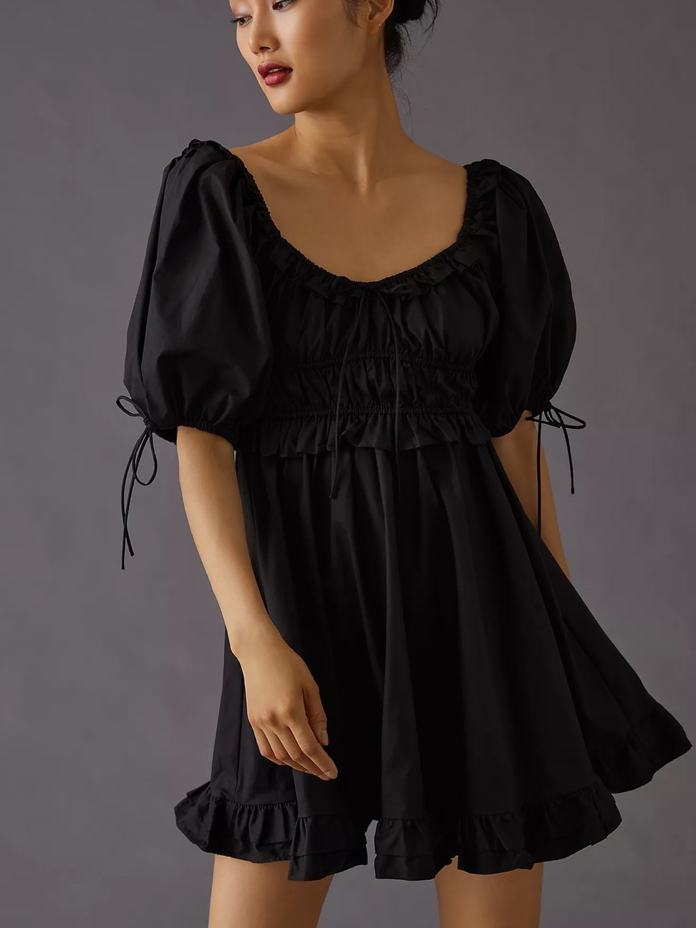 Anthropologie En Saison Puff-Sleeve Mini Dress